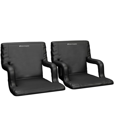 HOME-COMPLETE Wide Stadium Seats - Bleacher Cushion Set with Padded Support, Armrests by, 2PK HC-3002-2